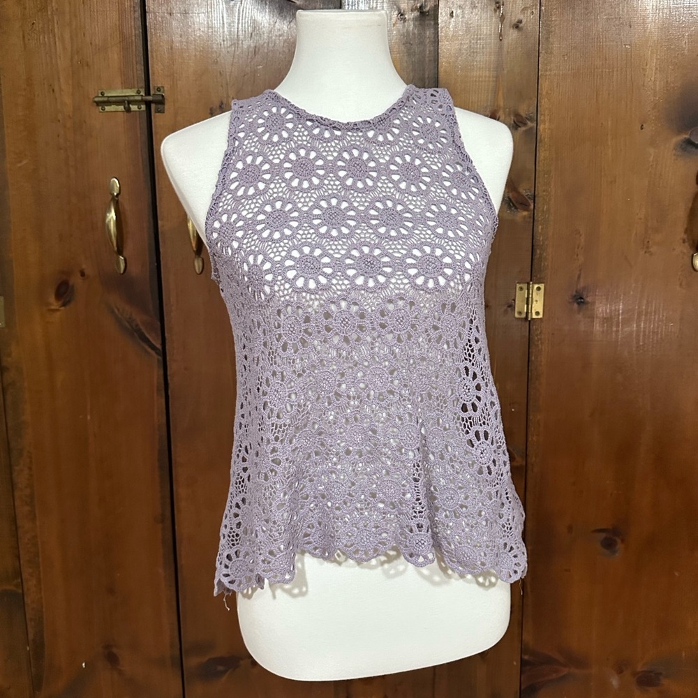 Pins and Needles Lavender Lace Sleeveless Top
